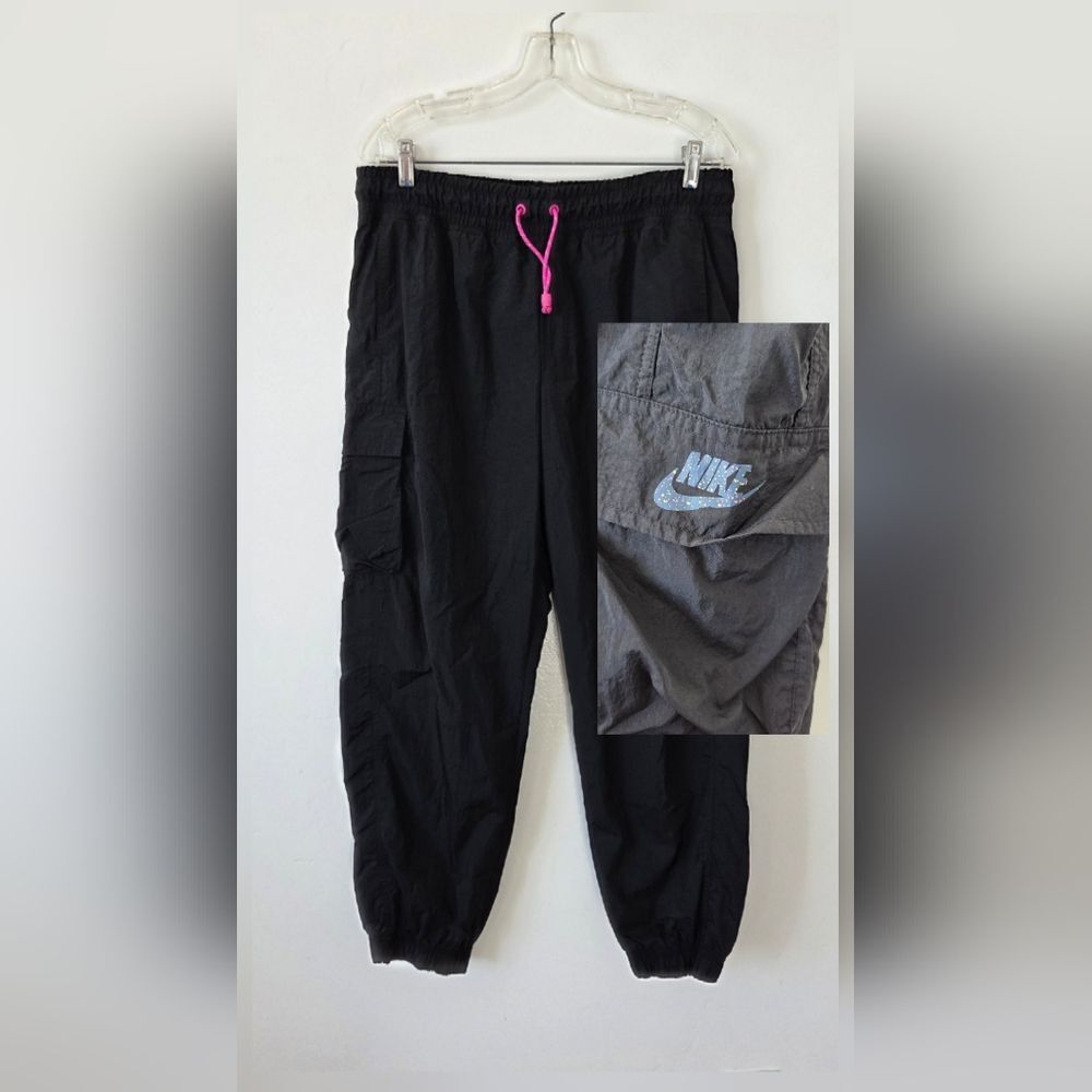 Nike Women's Icon Clash Joggers Warm Up Baggy Oversized Black Large Streetwear
